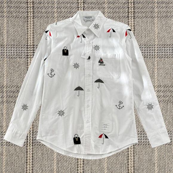 Thom Browne Men's and Women's White Long Sleeve - Picture 1 of 4